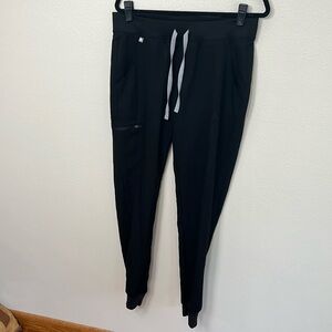 Figs Black Medium Tall Technical Collection Scrub Pants